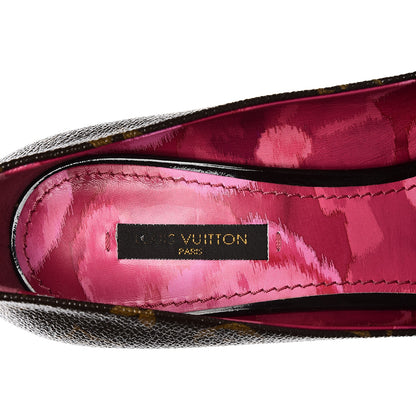 Louis Vuitton Patent Monogram Rosemary Peep Toe Pumps 37 7 of 8
