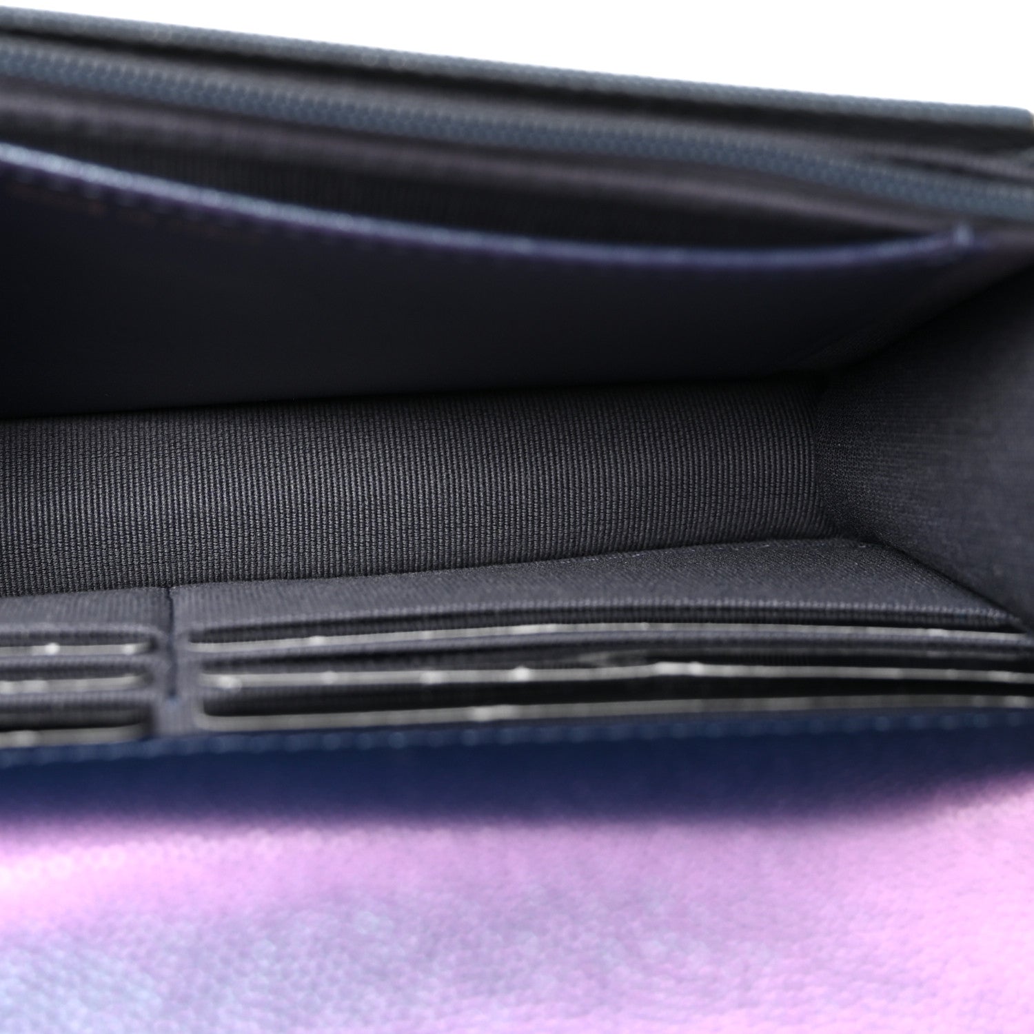 Chanel Iridescent Caviar Quilted Wallet on Chain WOC Dark Blue 5 of 12