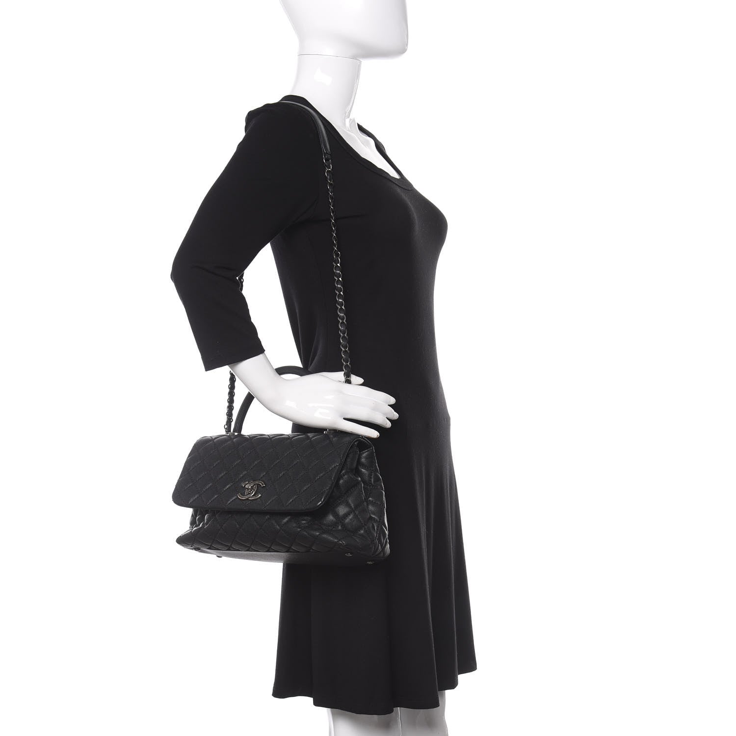 Chanel Caviar Quilted Small Coco Handle Flap Black 2 of 10