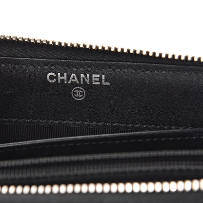 Chanel Iridescent Caviar Quilted Large Gusset Zip Around Wallet Black 5 of 7