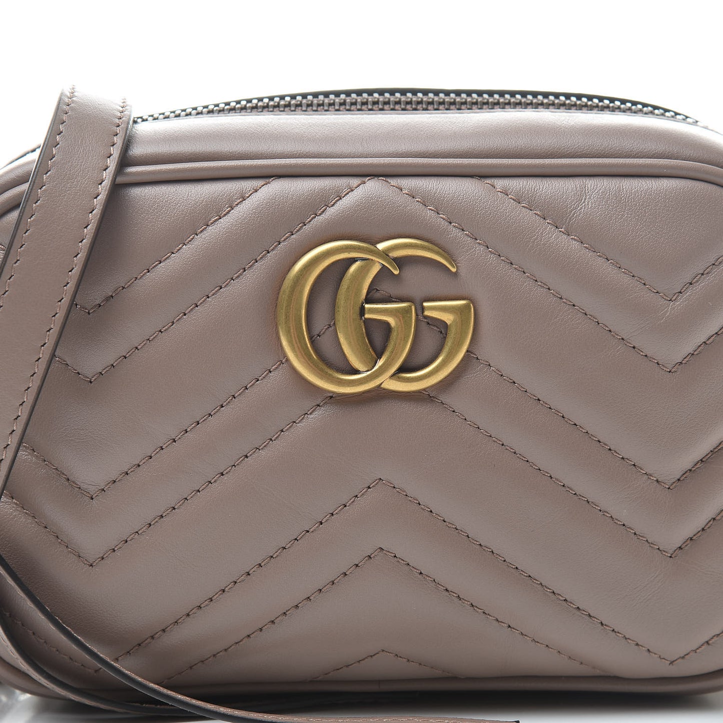 Calfskin Matelasse Mini GG Marmont Chain Shoulder Bag Porcelain Rose