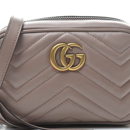 Gucci Calfskin Matelasse Mini GG Marmont Chain Shoulder Bag Porcelain Rose 8 of 10
