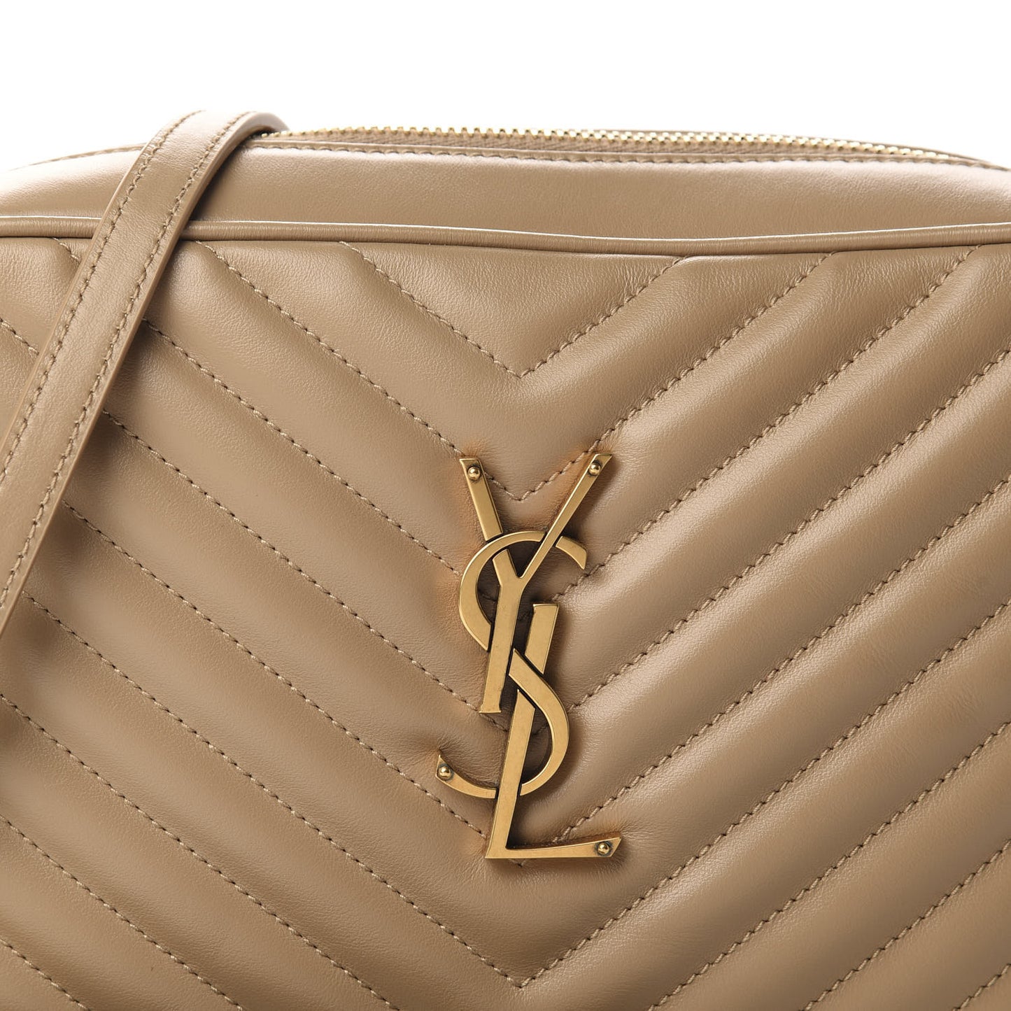Calfskin Matelasse Monogram Lou Camera Bag Dark Latte