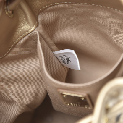 MCM Metallic Visetos Zoo Rabbit Drawstring Bucket Bag Berlin Gold 8 of 11