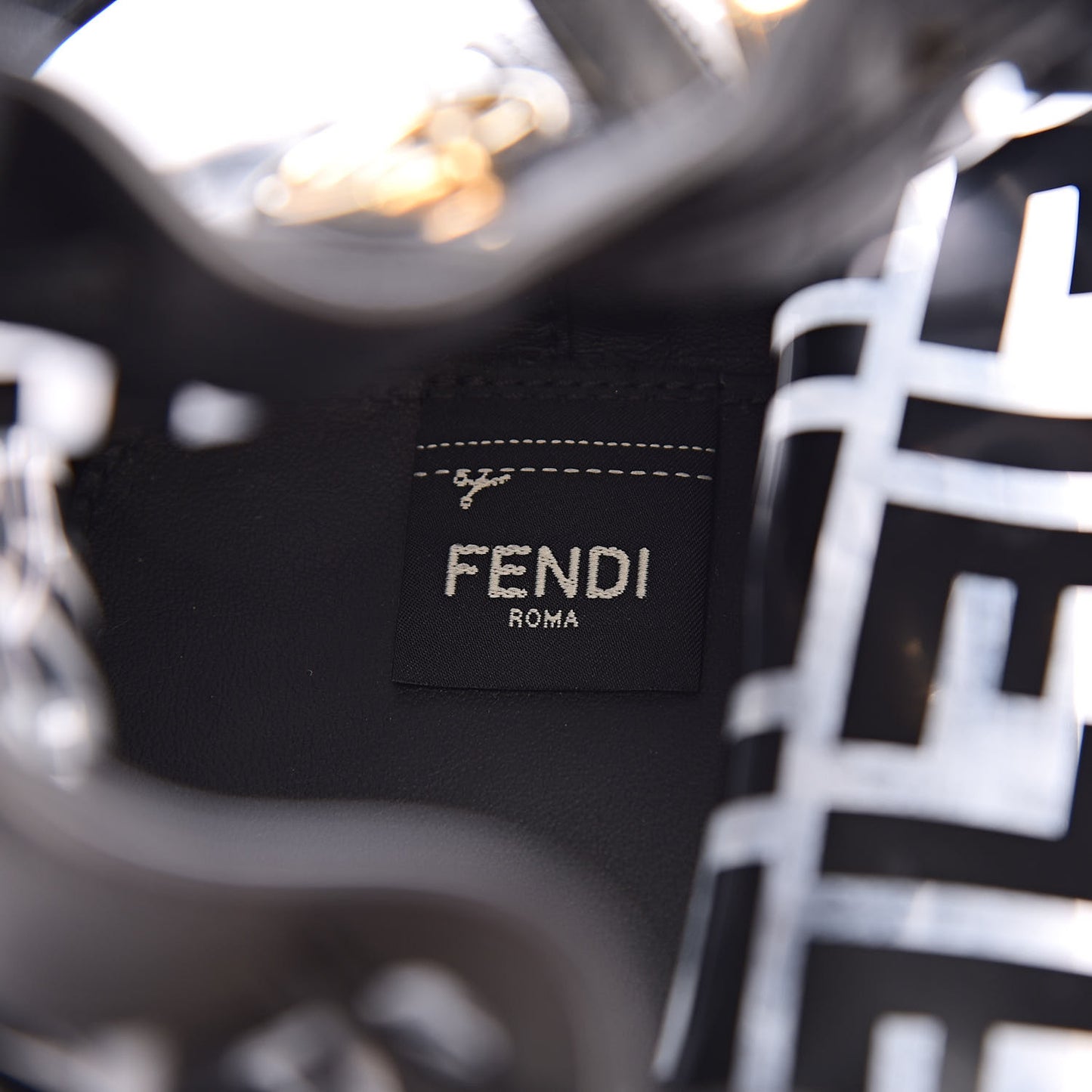 TPU FF Vitello Grace F is Fendi Mini Mon Tresor Bucket Bag Black