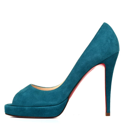 Christian Louboutin Suede Yoyo Zeppa 120 Pumps 38.5 Peacock 1 of 7
