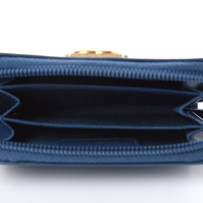 Chanel Lambskin Quilted Boy Zip Around Coin Purse Wallet Blue 5 of 8