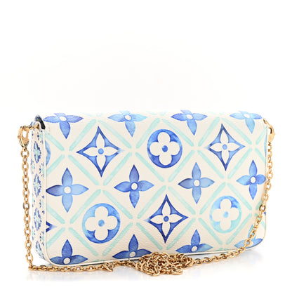 Louis Vuitton Monogram Giant By The Pool 2.0 Felicie Pochette Chain Wallet Lagoon Blue 4 of 11