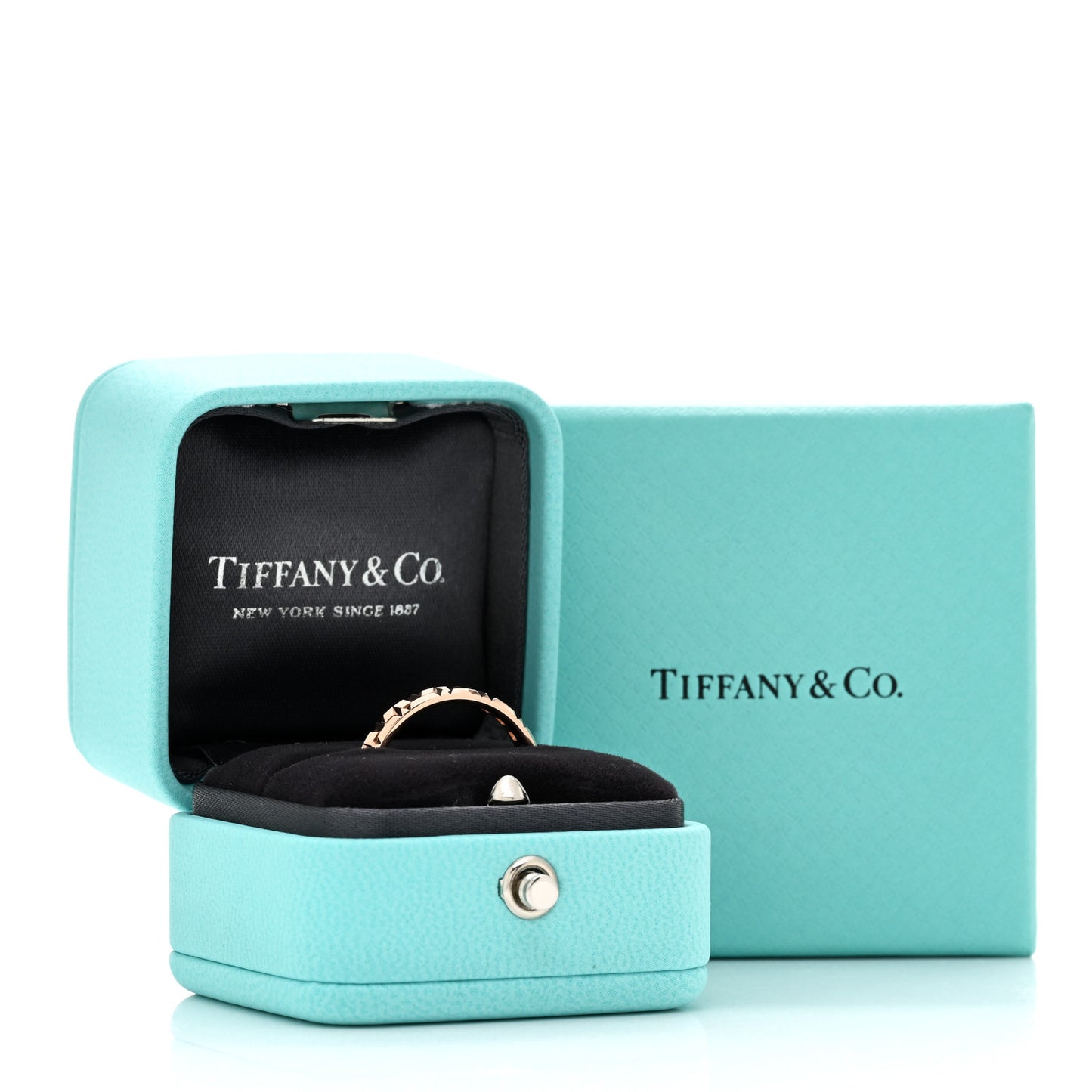 18K Rose Gold Narrow T True Ring 57 8