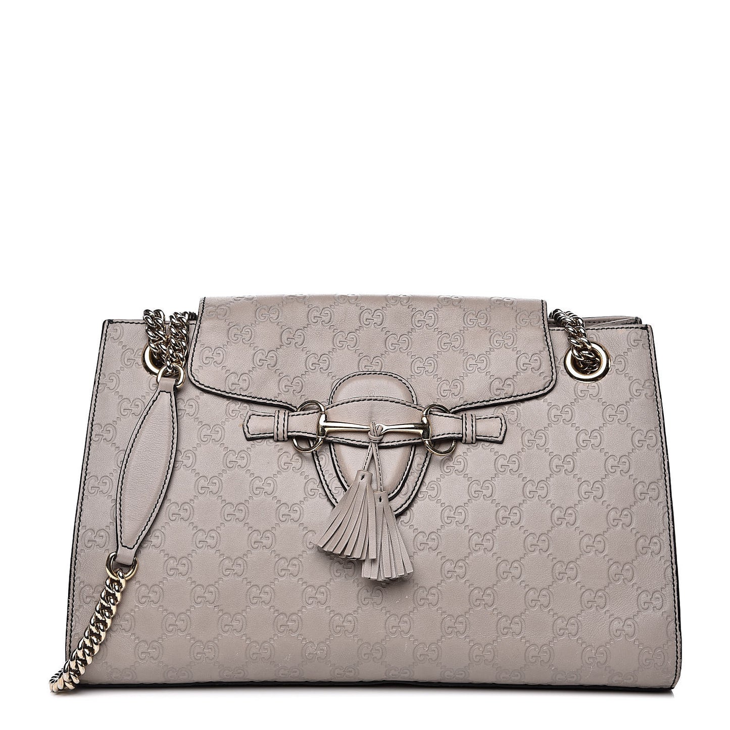 Soft Guccissima Large Emily Chain Shoulder Bag Storm Grey