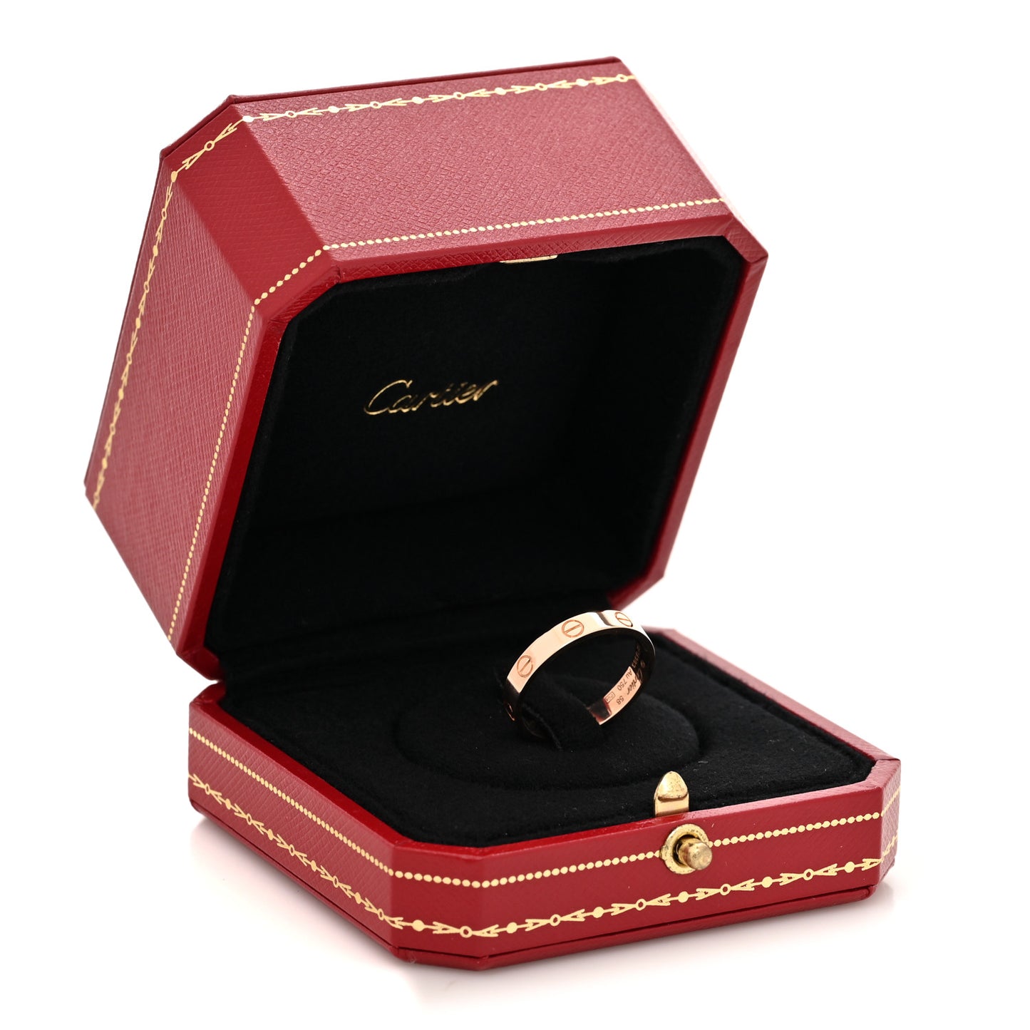 18K Pink Gold 3.5mm LOVE Wedding Band Ring 58 8.5