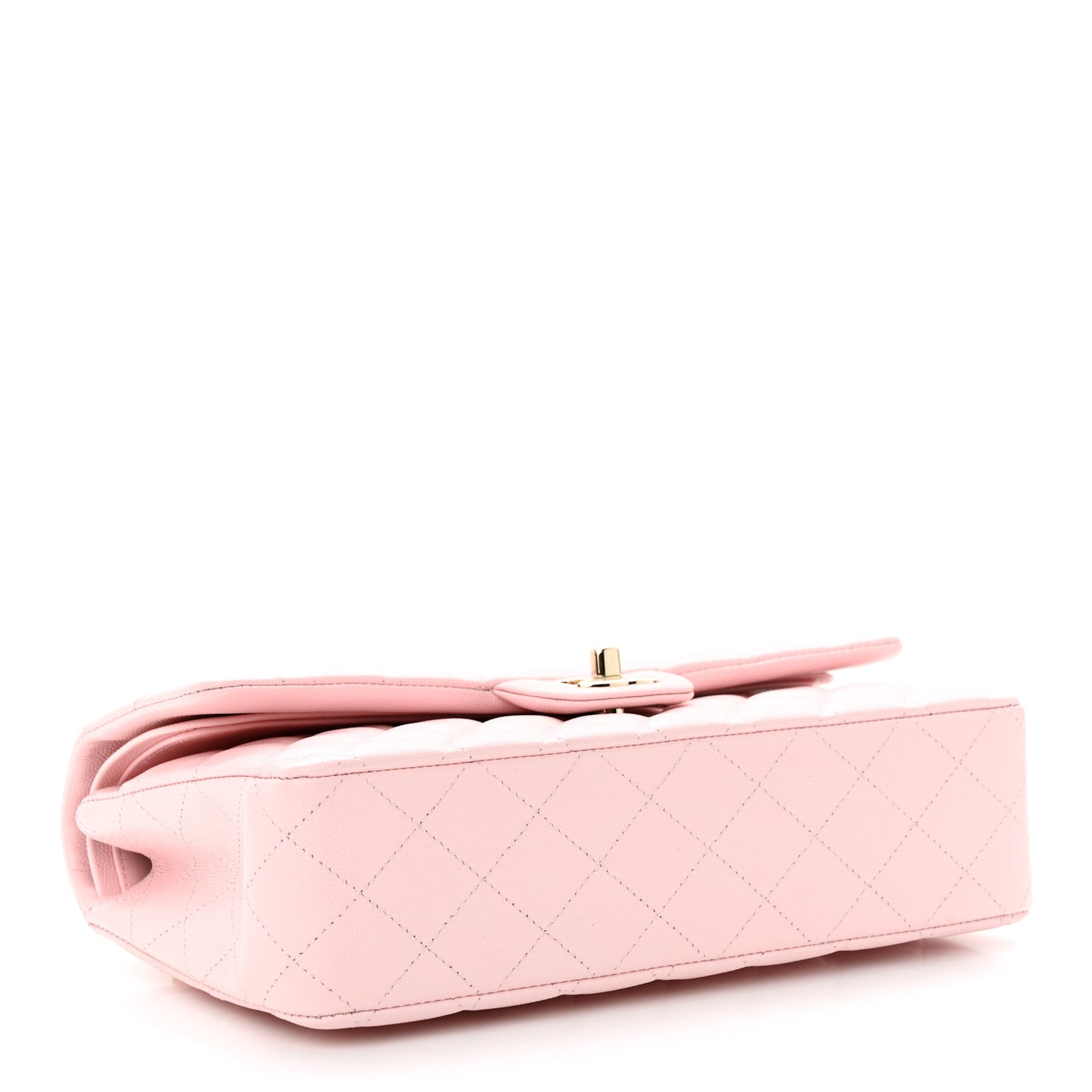 Caviar Quilted Medium Double Flap Light Pink