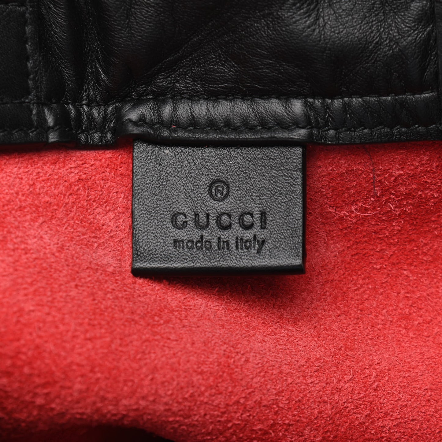 Calfskin Mens Logo Drawstring Backpack Red