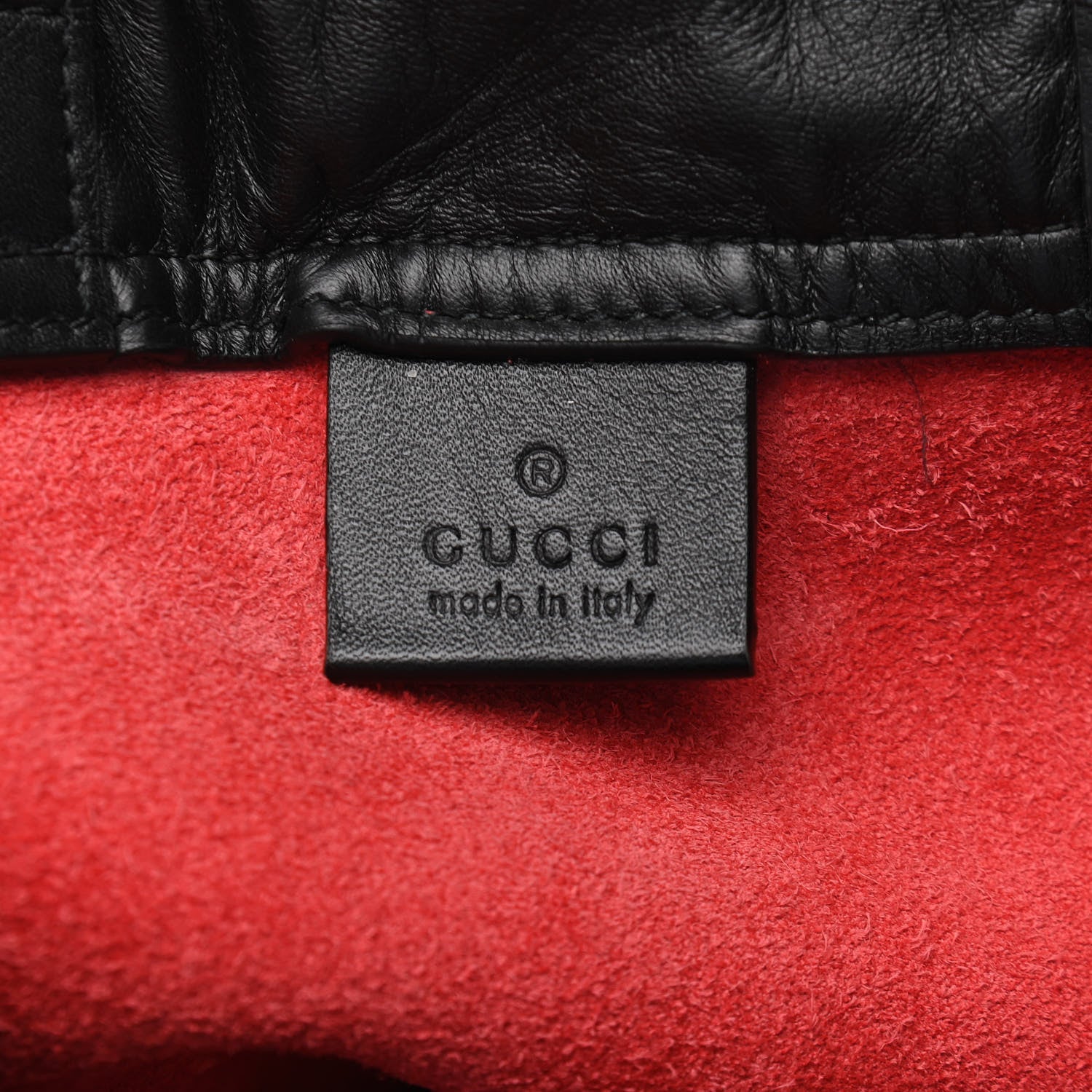 Gucci Calfskin Mens Logo Drawstring Backpack Red 6 of 9