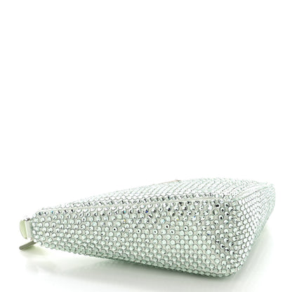 Prada Satin Crystal Triangle Pouch Acqua 4 of 10