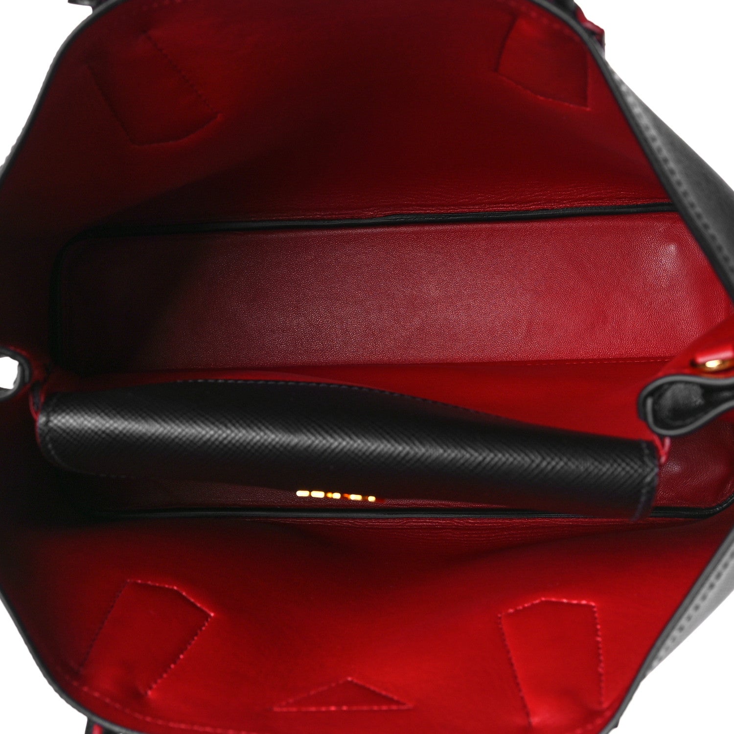 Prada Saffiano Cuir Medium Double Bag Black Fuoco 4 of 7