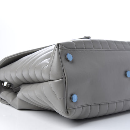 Saint Laurent Calfskin Y Quilted Monogram Large Loulou Chain Satchel Light Grey 10 of 13