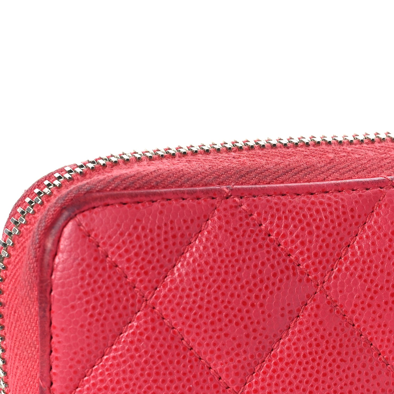 Chanel Caviar Quilted Large Gusset Zip Around Wallet Fuchsia 17 of 22