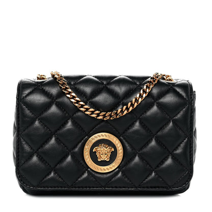 Versace Nappa Quilted Small Medusa Chain Crossbody Black 1 of 9
