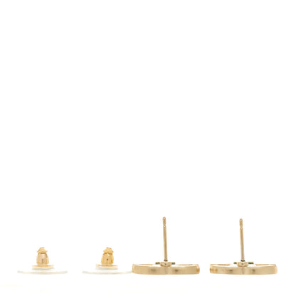Chanel Crystal CC Earrings Light Gold 3 of 5