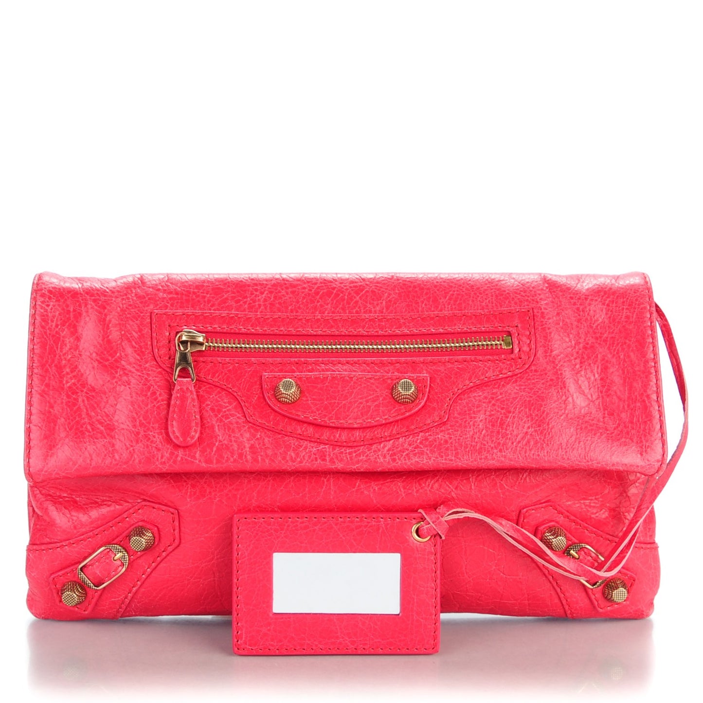 Agneau Giant 12 Rose Gold Hardware Envelope Clutch Rose Thulian