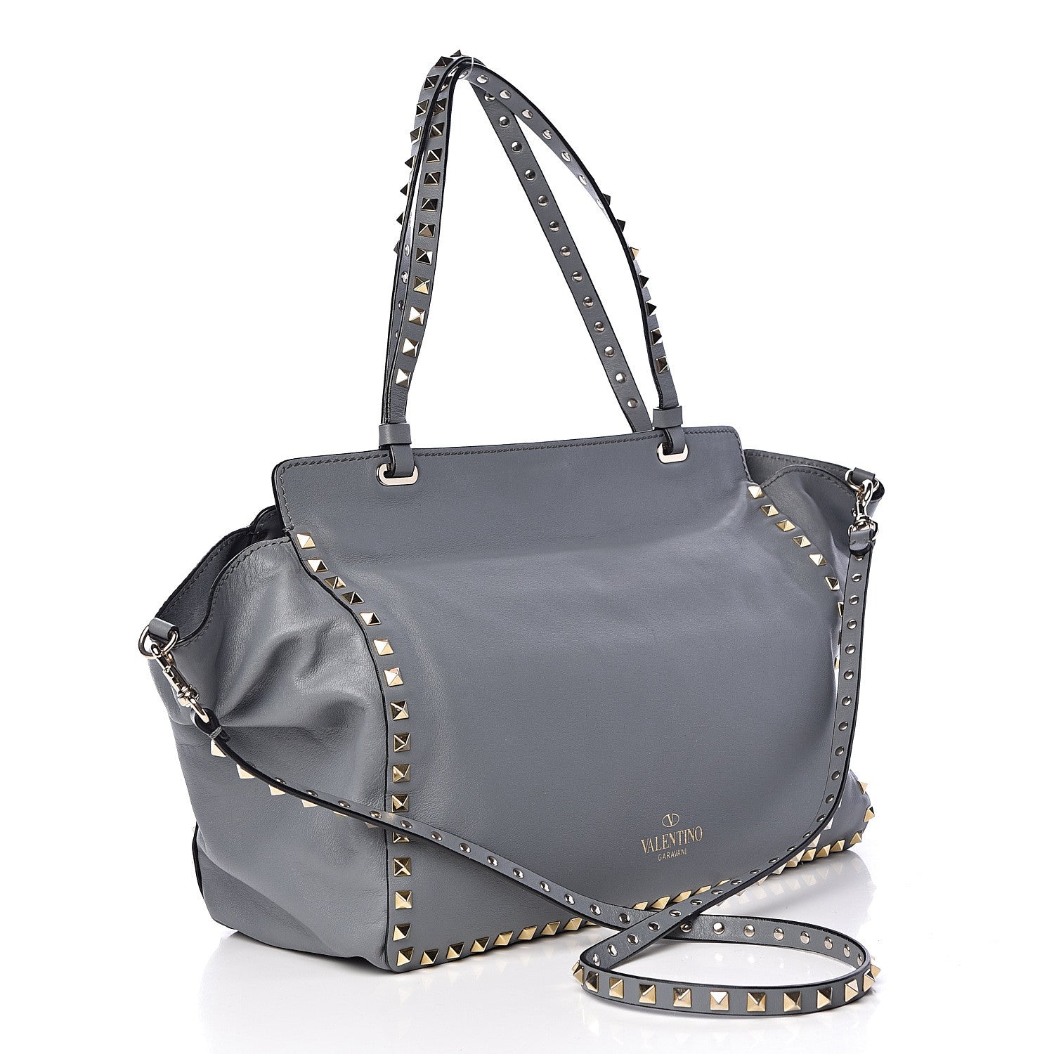 Valentino Garavani Vitello Medium Rockstud Tote Stone 3 of 18