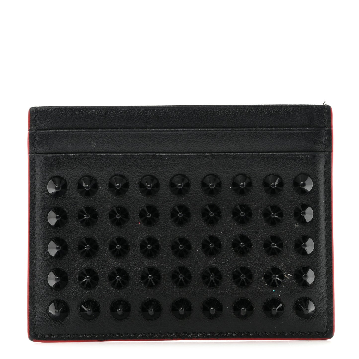Calfskin Paris Spikes Kios Card Holder Black
