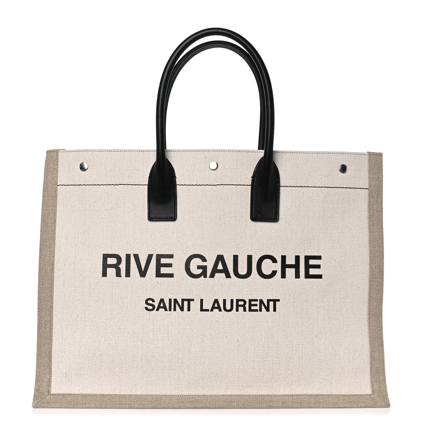Linen Calfskin Rive Gauche Tote Optic White