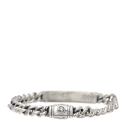 David Yurman Sterling Silver Diamond 7mm Petite Pave Curb Link Love ID Bracelet 3 of 4