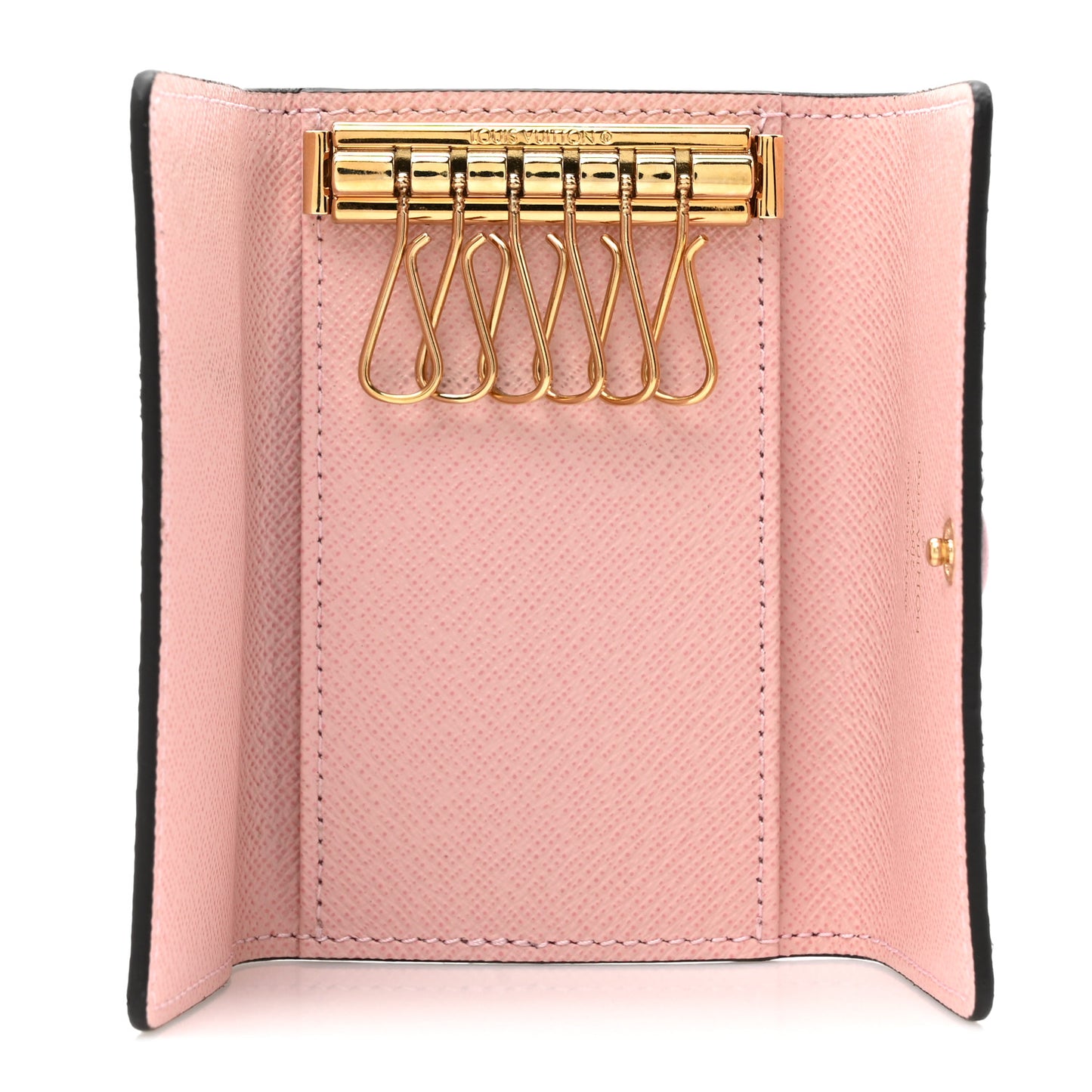 Damier Ebene Multicles 6 Key Holder Rose Ballerine