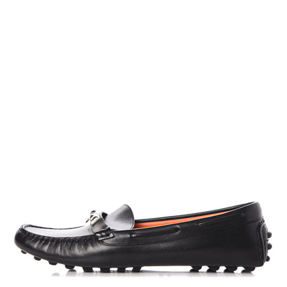 Hermes Supple Calfskin Womens Irving Driving Moccasin Loafers 41 Black 1 of 9