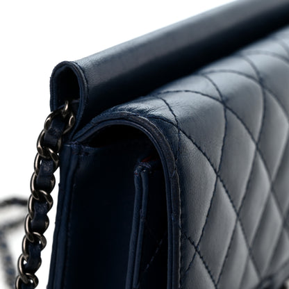 Chanel Lambskin Quilted Medium Crossing Times Flap Blue 12 of 13