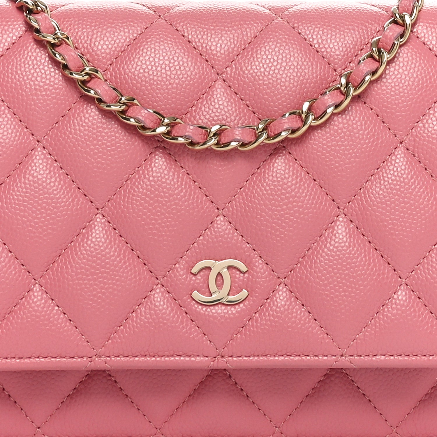 Chanel Caviar Quilted Wallet On Chain WOC Dark Pink 9 of 13