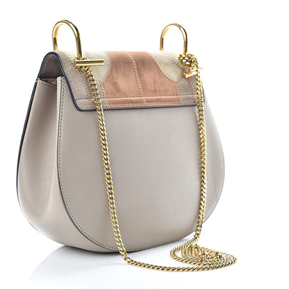 Chloe Suede Calfskin Patchwork Drew Shoulder Bag Motty Grey 3 of 15