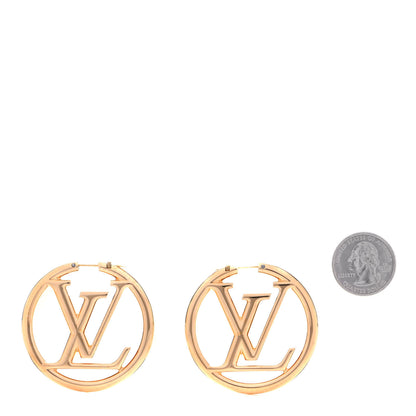 Louis Vuitton Metal Louise Hoop Earrings Gold 2 of 4