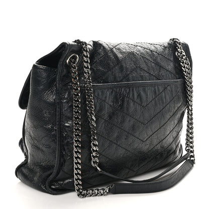 Saint Laurent Crinkled Calfskin Matelasse Monogram Large Niki Chain Satchel Black 3 of 10