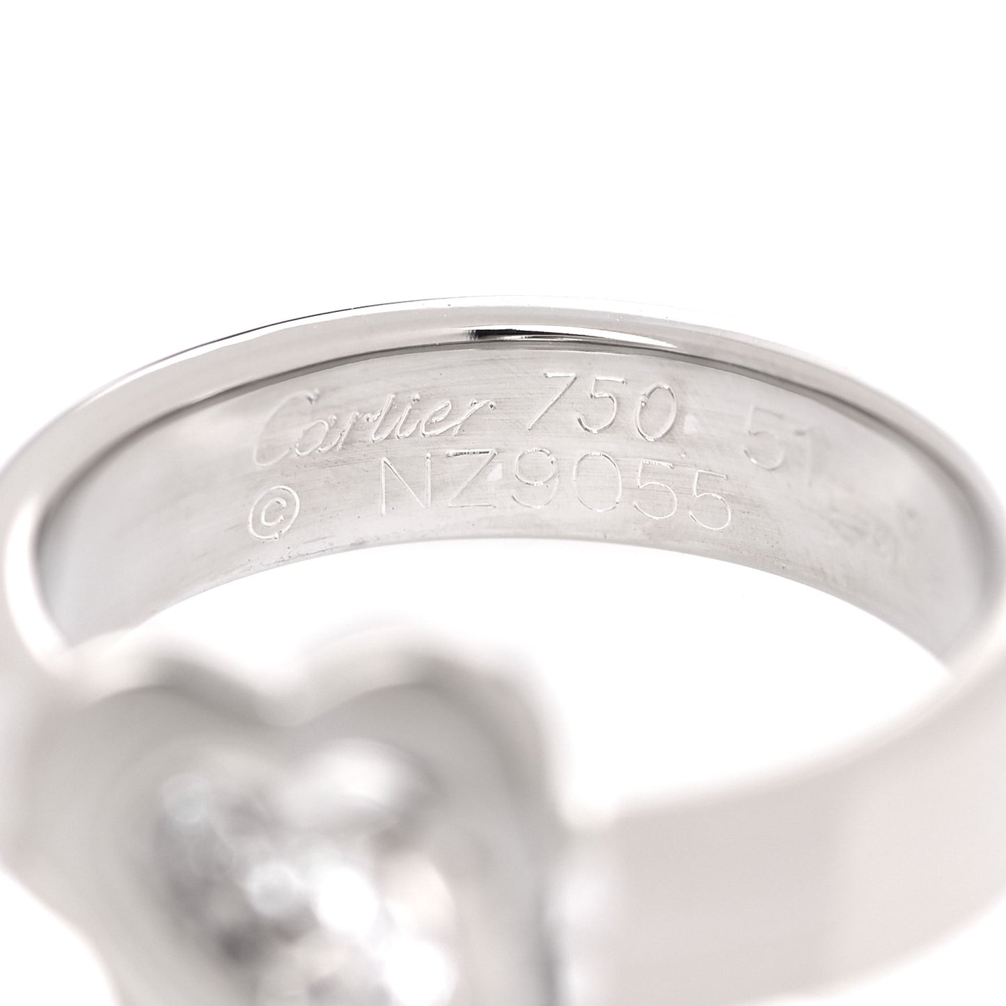 18K White Gold Diamond Double Heart Ring 51 5.75