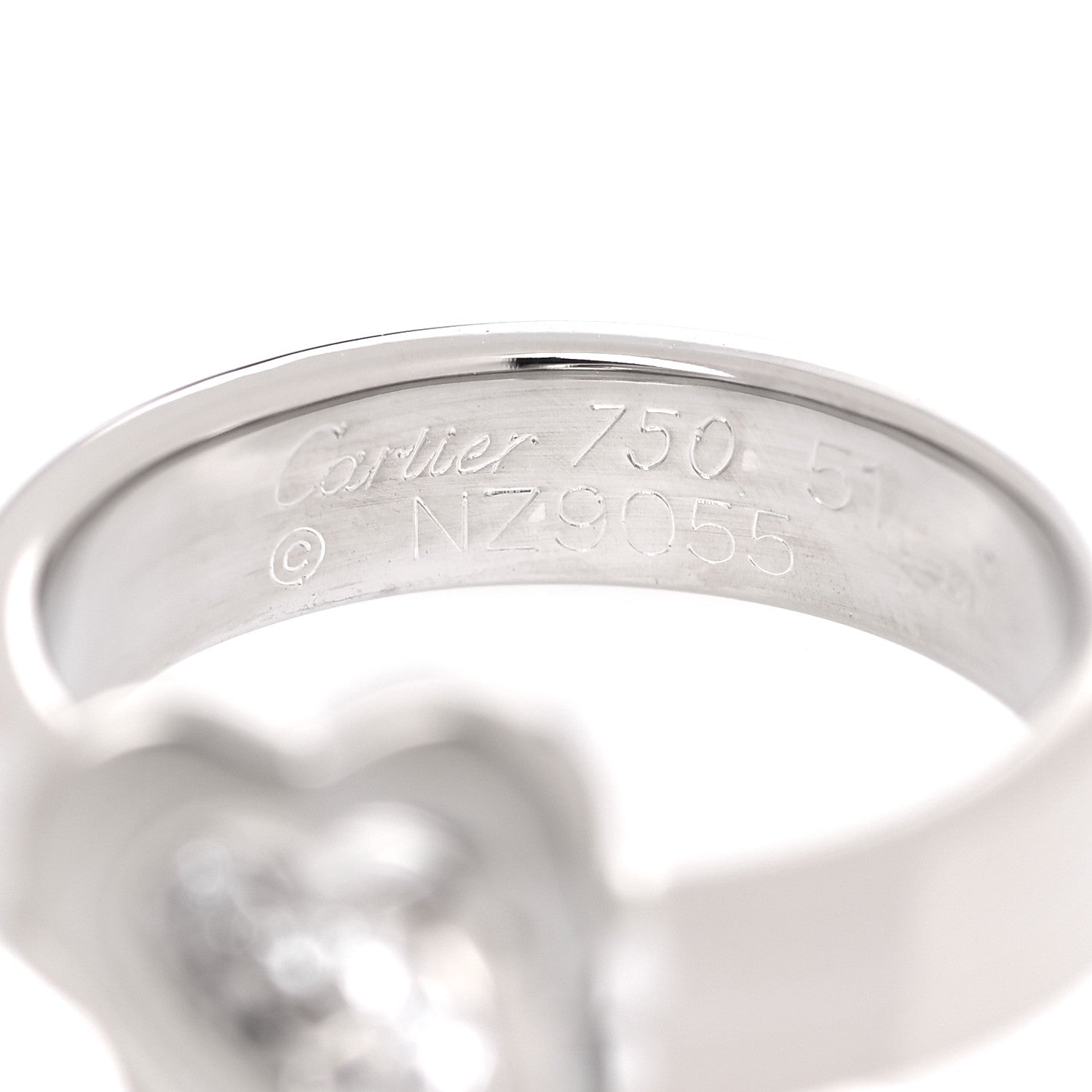 Cartier 18K White Gold Diamond Double Heart Ring 51 5.75 4 of 5