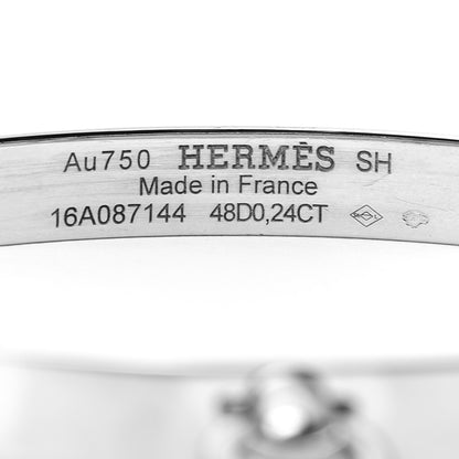 Hermes 18K White Gold Diamond PM Collier De Chien Bracelet SH 4 of 5