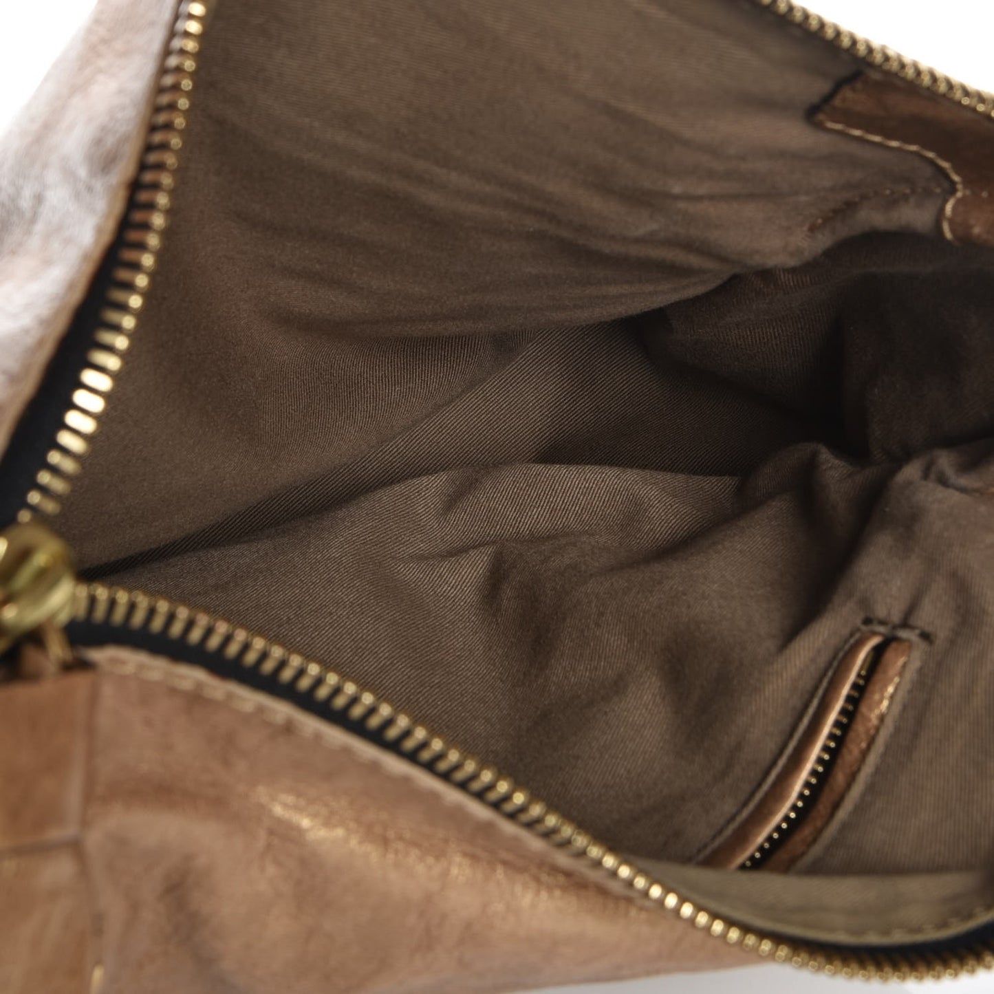 Metallic Calfskin Medium Marcie Satchel Gold