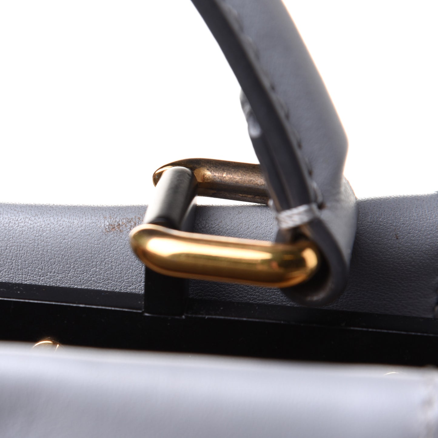 Vitello Seta Shiny Nappa Medium Peekaboo Iconic Satchel Ardesia Amido