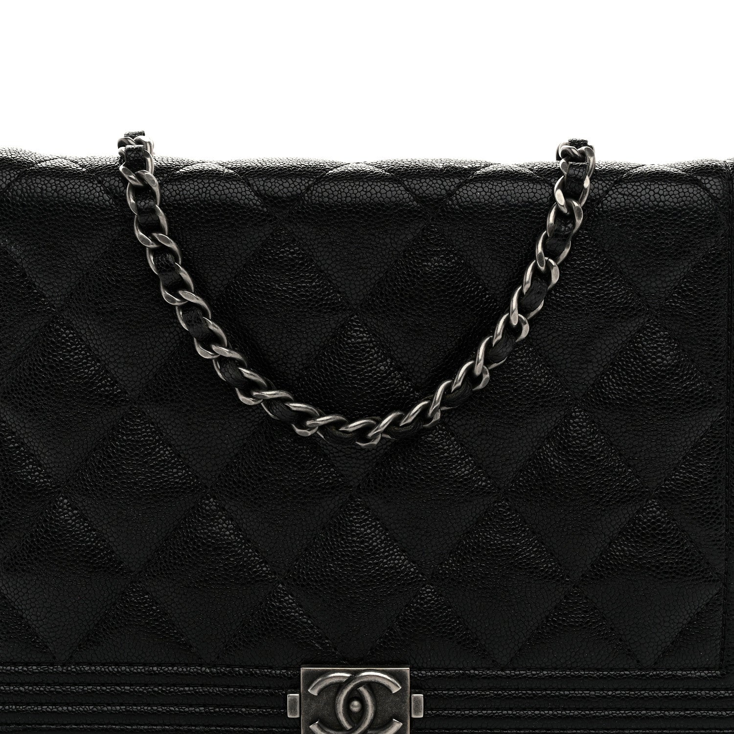 Chanel Caviar Quilted Boy Wallet On Chain WOC Black 8 of 11