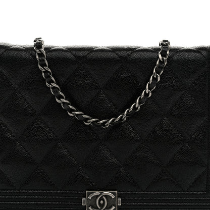 Chanel Caviar Quilted Boy Wallet On Chain WOC Black 8 of 11