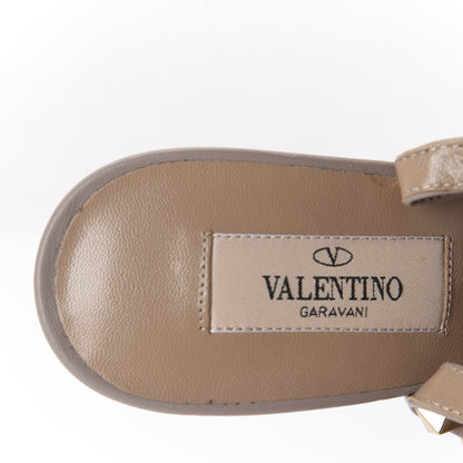 Valentino Garavani Patent Rockstud Ankle Strap Pumps 39 Ivory Poudre 7 of 9
