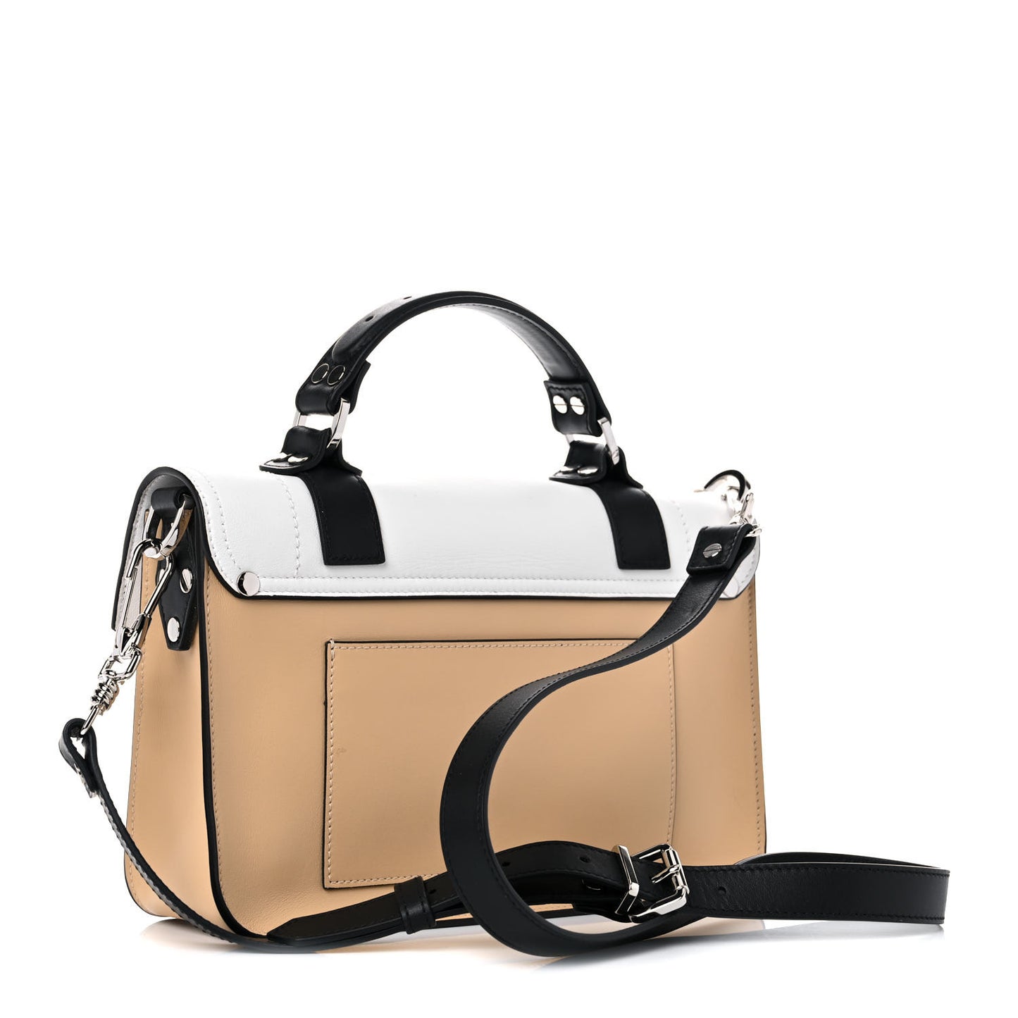 Lambskin Snakeskin Embossed Tiny PS1 Satchel Black Sand