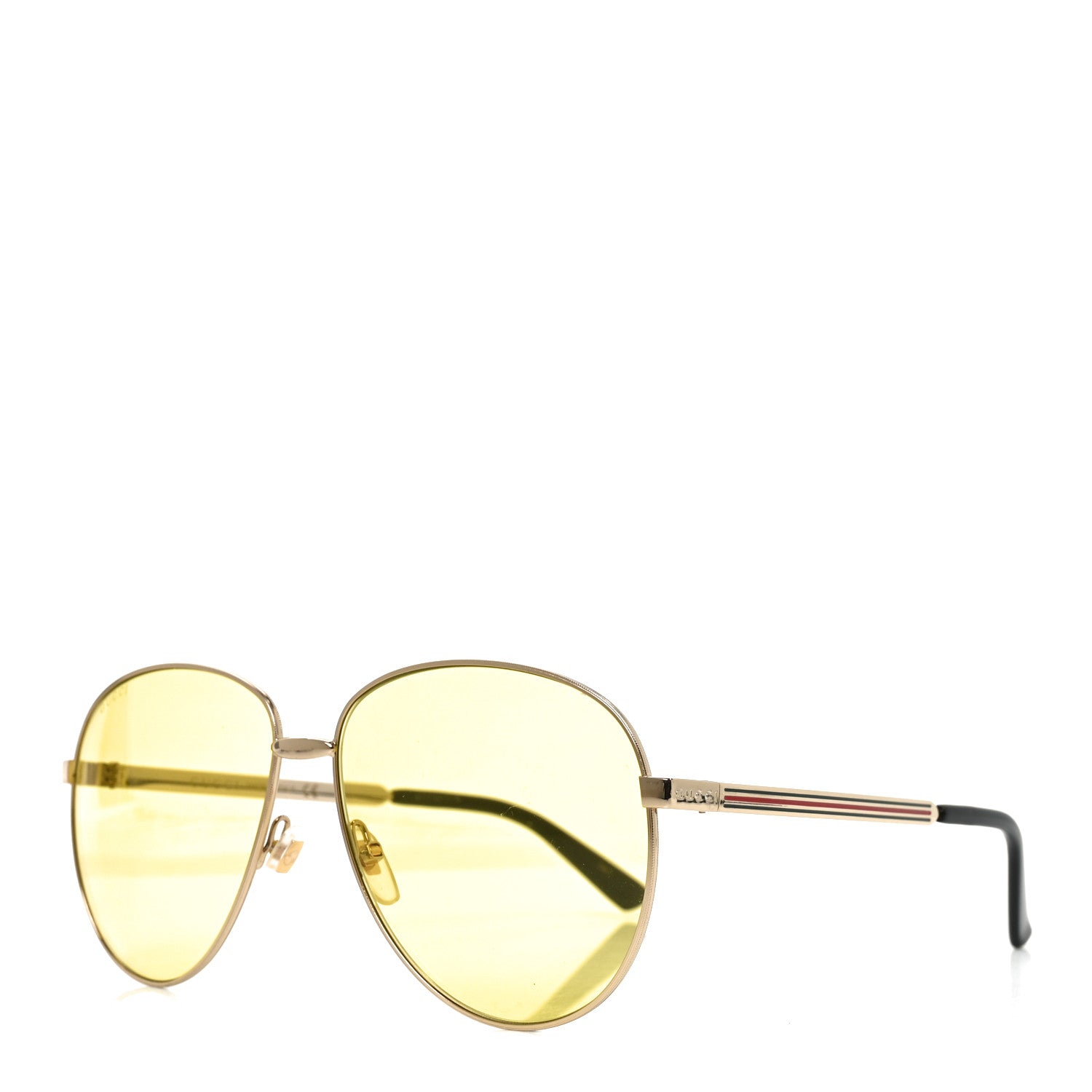 Gucci Aviator Sunglasses GG0138S Yellow 1 of 7
