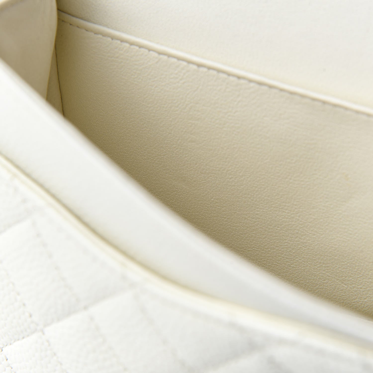 Chanel Caviar Quilted Medium Double Flap White 12 of 17
