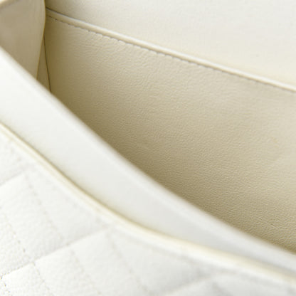 Chanel Caviar Quilted Medium Double Flap White 12 of 17