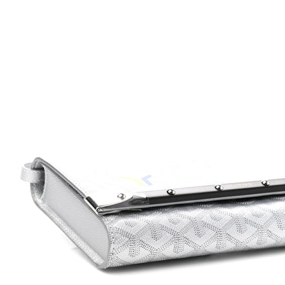 Goyard Goyardine Monte Carlo Bois Clutch With Strap Silver 8 of 10