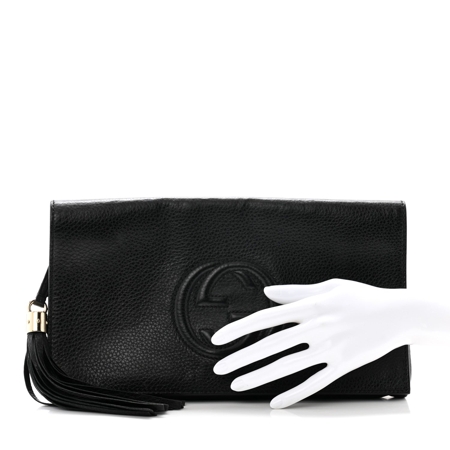 Gucci Pebbled Calfskin Medium Soho Clutch Black 2 of 11